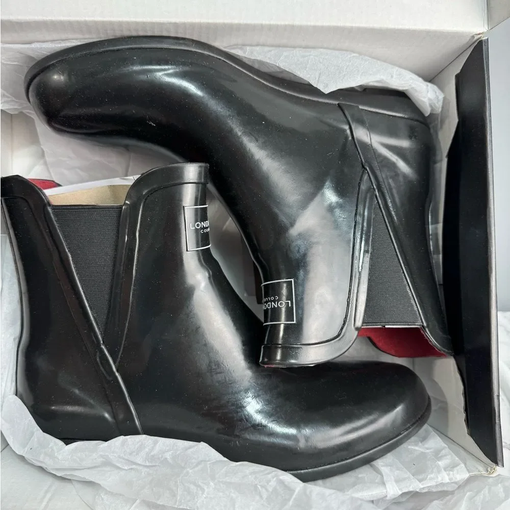 London Fog Rain Boots sz 8 Waterproof Rubber NEW #K115